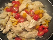 Chicken and tomatoes saute
