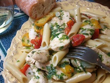Chicken and Tomatoes <br> With Mostaccioli