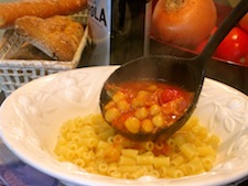 Serving Garbanzo Bean Soup