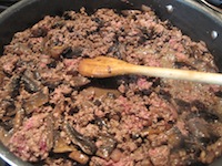 saute buffalo meat for lasagna